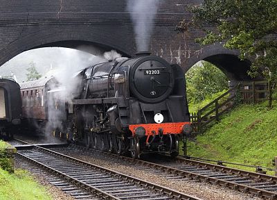 railroad tracks, steam engine, locomotives, 9F Black Prince, 2-10-0 - desktop wallpaper
