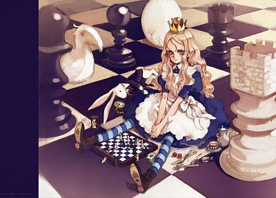Alice in Wonderland, Oyari Ashito, striped legwear - related desktop wallpaper