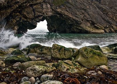 ocean, rocks, shore - random desktop wallpaper