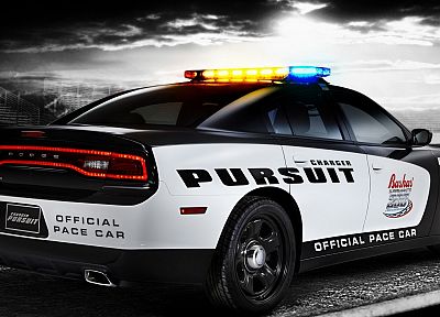 cars, track, Dodge Charger, police cruiser, Pace Car - random desktop wallpaper