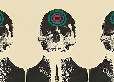 skulls, patterns, target, artwork, bullseye, beige background - random desktop wallpaper