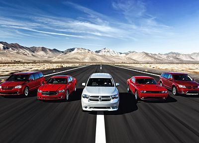 cars, Dodge, roads, Dodge Charger R/T, Dodge Challenger RT, Dodge Durango - duplicate desktop wallpaper