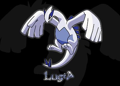 Pokemon, Lugia, black background - random desktop wallpaper