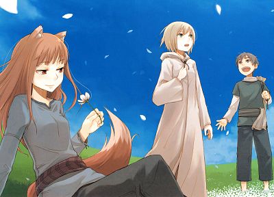 Spice and Wolf, anime - duplicate desktop wallpaper