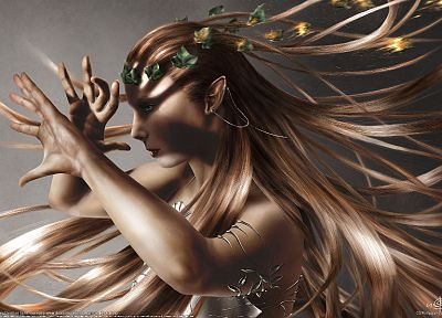 women, fantasy art, elves - desktop wallpaper