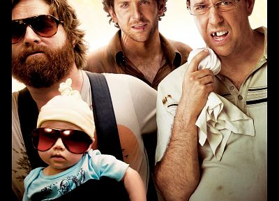 baby, Heather Graham, sunglasses, Zach Galifianakis, Bradley Cooper, movie posters, Ed Helms, The Hangover - desktop wallpaper