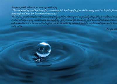 water, quotes, Douglas Adams - related desktop wallpaper