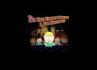 South Park, text, black background, Butters Stotch - desktop wallpaper