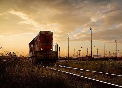 railroad tracks, locomotives - random desktop wallpaper