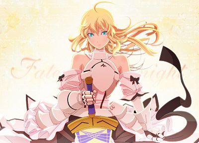 Fate/Stay Night, Fate Unlimited Codes, Saber Lily, detached sleeves, Fate series - random desktop wallpaper