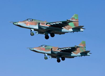 aircraft, military, Soviet, Su-25 Frogfoot - random desktop wallpaper