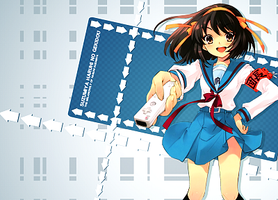 school uniforms, The Melancholy of Haruhi Suzumiya, armbands, Suzumiya Haruhi - desktop wallpaper