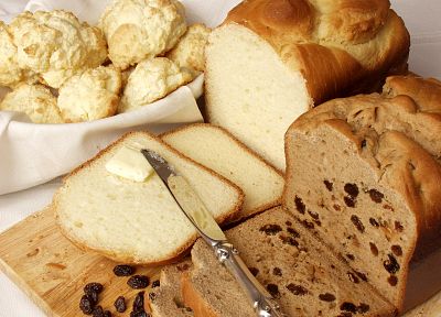 food, bread, knives, butter, dried fruits - related desktop wallpaper