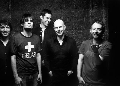 Radiohead, grayscale, music bands, Danny Clinch - desktop wallpaper