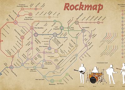abstract, music, maps, Rock music, infographics, band - random desktop wallpaper
