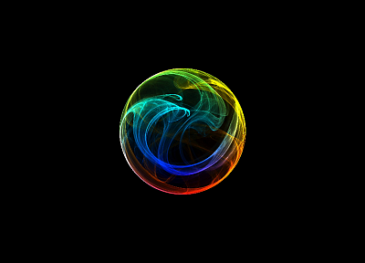 circles, rainbows, black background, orbs - random desktop wallpaper