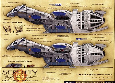 Serenity, Firefly, spaceships, schematic, vehicles, papyrus - random desktop wallpaper