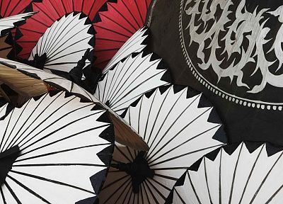 Thailand, Mai, umbrellas - duplicate desktop wallpaper