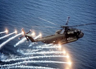 helicopters, flares - random desktop wallpaper