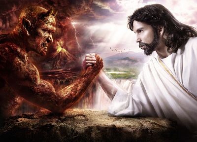 devil, Satan, good vs evil, Lucifer, Human vs Satan - random desktop wallpaper