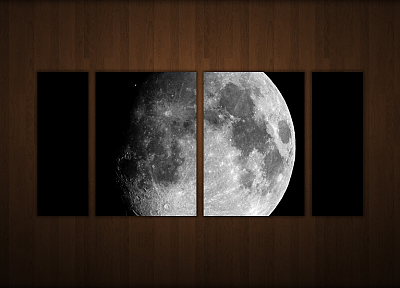 outer space, wood, Moon, textures, panels - random desktop wallpaper