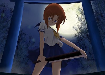 school uniforms, Higurashi no Naku Koro ni, Ryuuguu Rena, torii - random desktop wallpaper