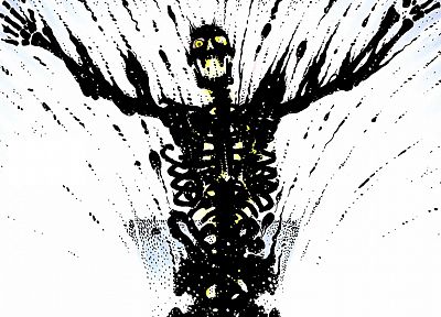 Watchmen, skulls, skeletons, Dr. Manhattan - random desktop wallpaper