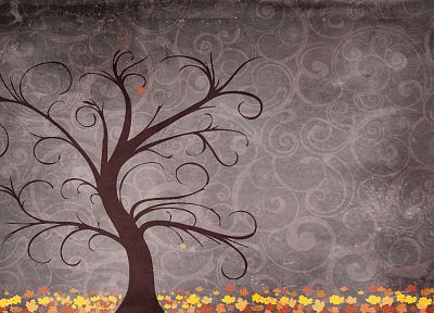 trees, autumn, patterns, backgrounds, Smashing magazine, fallen leaves - random desktop wallpaper