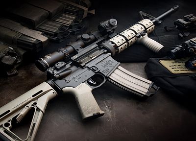 rifles, scope, weapons, Magpul, AR-15, LaRue Tactical, Aimpoint, STANAG, 5.56x45mm NATO - random desktop wallpaper