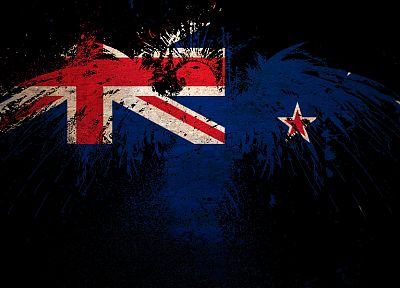 birds, flags, New Zealand - random desktop wallpaper