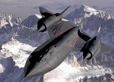 mountains, snow, aircraft, military, planes, SR-71 Blackbird - random desktop wallpaper