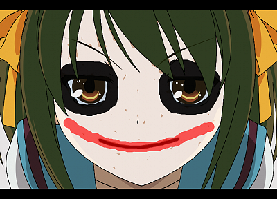 The Joker, rule 63, crossovers, anime girls, Suzumiya Haruhi - related desktop wallpaper