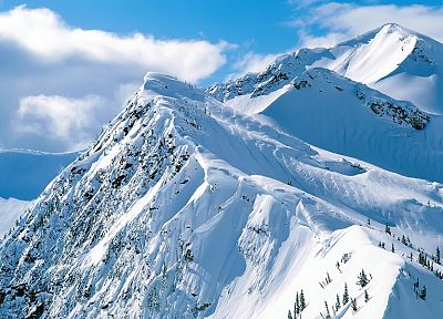 mountains, nature, winter, snow, Norway - desktop wallpaper