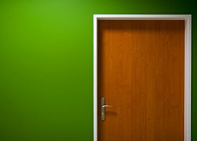 green, minimalistic, wall, interior, doors - duplicate desktop wallpaper