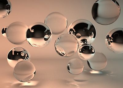 abstract, glass, CGI, balls - random desktop wallpaper