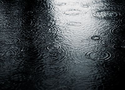 ripples, monochrome, water drops - desktop wallpaper