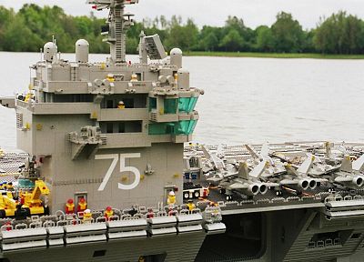 aircraft, carrier, military, vehicles, Legos - desktop wallpaper