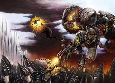 Warhammer, rockets, eldar, orcs, stormboy - desktop wallpaper