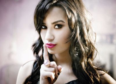 brunettes, women, celebrity, Demi Lovato, expressionism, faces, black hair - duplicate desktop wallpaper