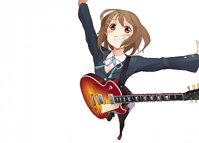 K-ON!, school uniforms, Hirasawa Yui, guitars - desktop wallpaper