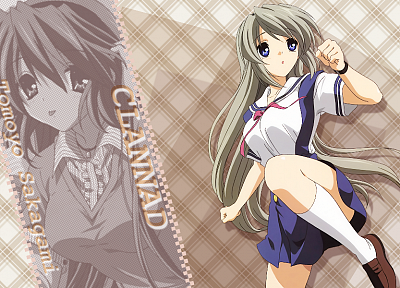 school uniforms, Clannad, Sakagami Tomoyo, anime, anime girls, sailor uniforms - desktop wallpaper