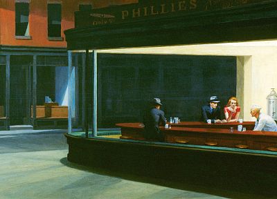 Edward Hopper, Nighthawks At The Diner - desktop wallpaper