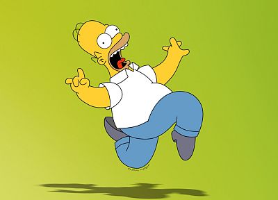 Homer Simpson, The Simpsons, lime green - desktop wallpaper