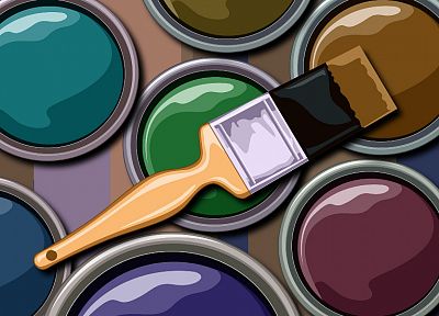 multicolor, vectors, paint, paint brushes - random desktop wallpaper