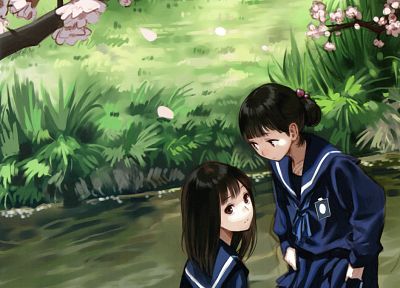 water, anime girls - desktop wallpaper