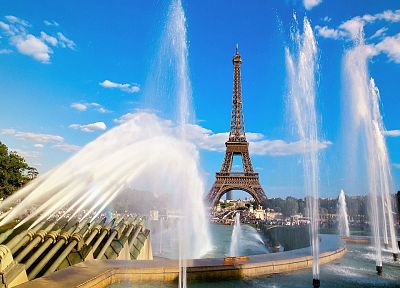 Eiffel Tower, Paris, cityscapes, fountain - random desktop wallpaper