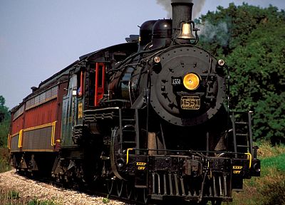 trains, railroad tracks, steam engine, vehicles - desktop wallpaper