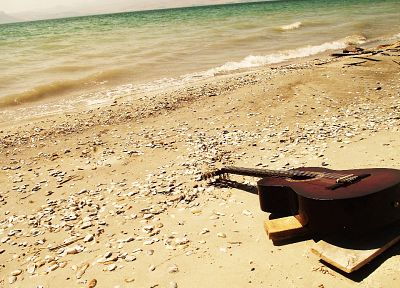 landscapes, sand, guitars, beaches - related desktop wallpaper