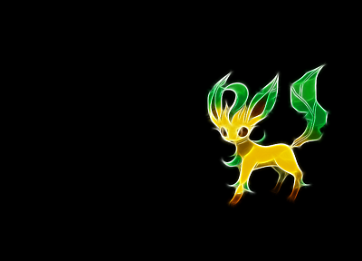 Pokemon, Fractalius, simple background, black background - related desktop wallpaper