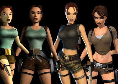 Tomb Raider, Lara Croft, evolution - desktop wallpaper